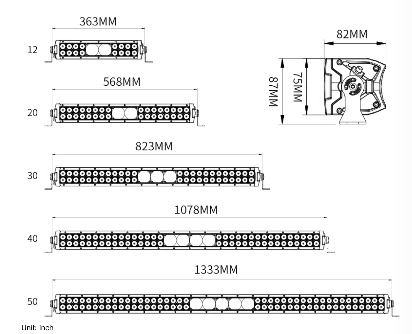 Dual-Row Laser LED Light Bar