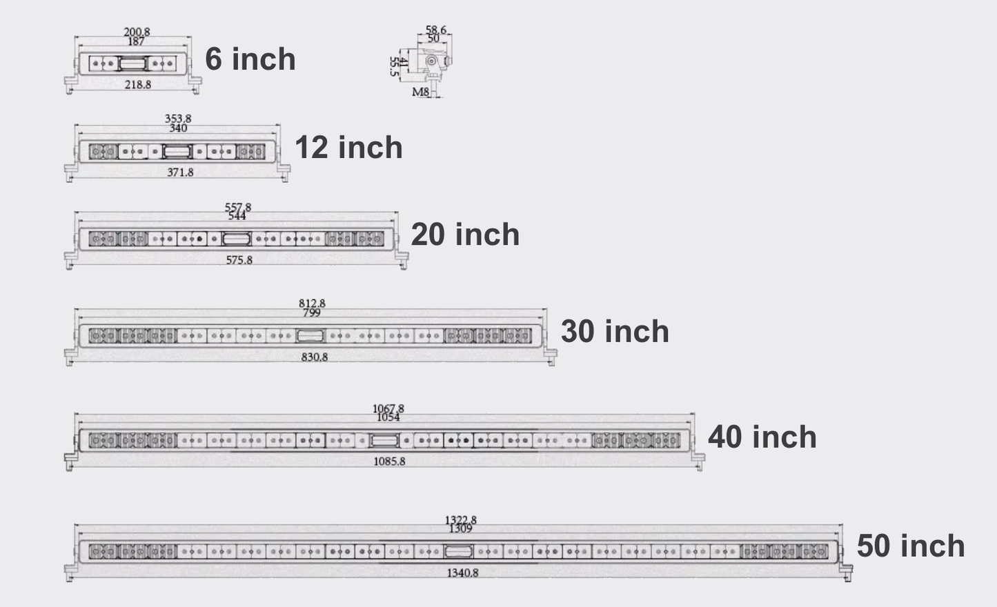 Single-Row Laser LED Light Bar – Budget Series