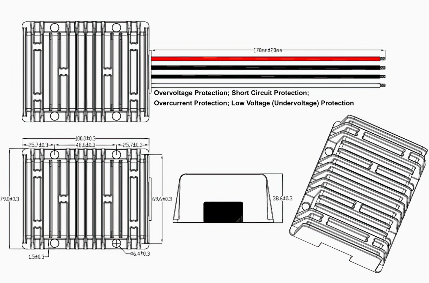 Cybertruck 48V to 13.8V DC Step-Down Converter (40A)